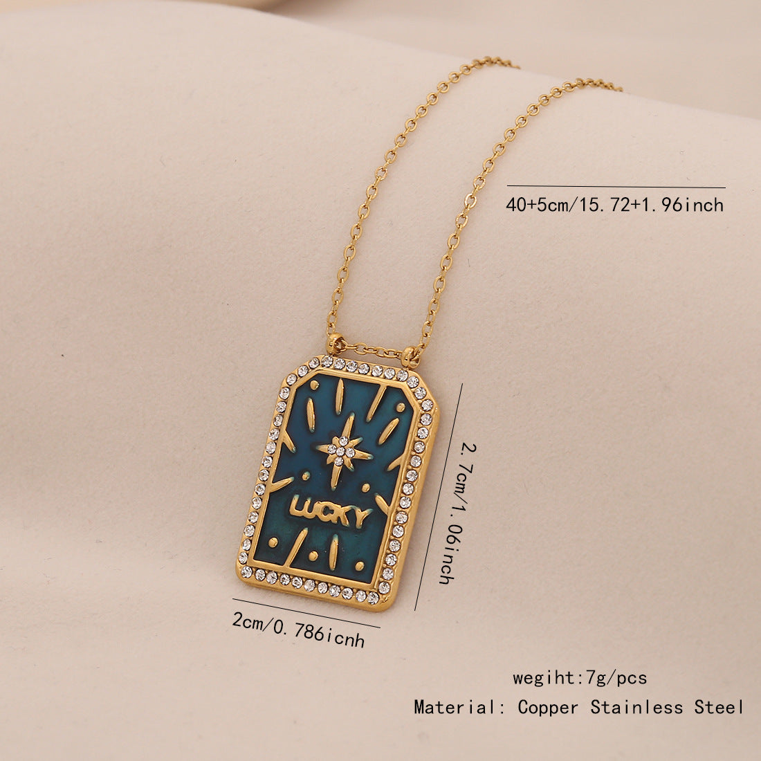 Vintage Tarot Pendant Necklace Love Fish Stainless Steel Necklace N1514