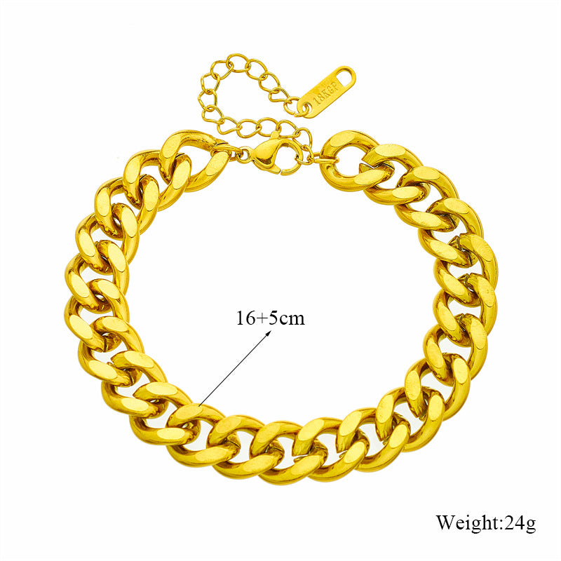 Fashion Women Chain Titanium Steel Electroplating Jewelry Sets