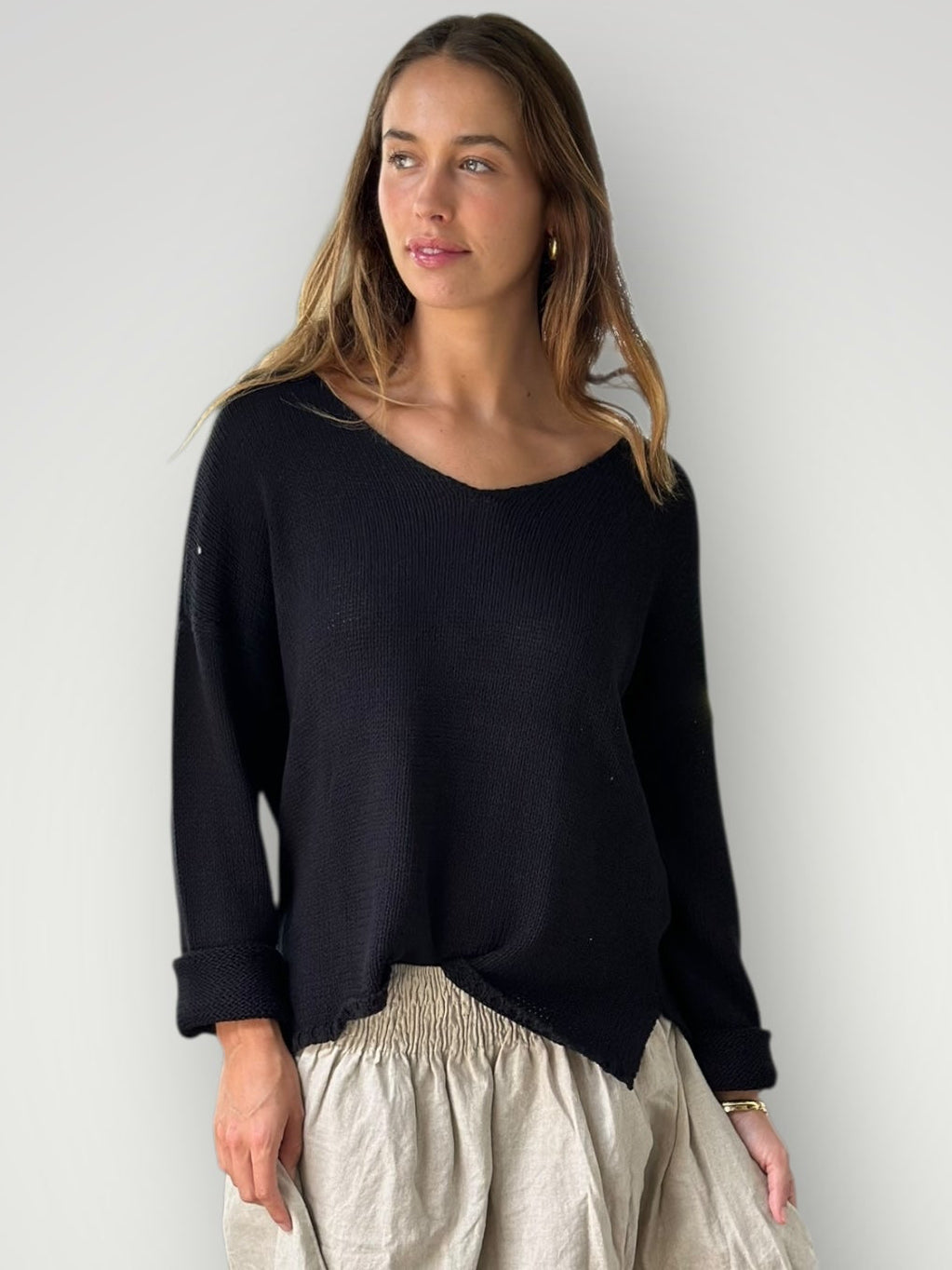 jamie cotton knit - black