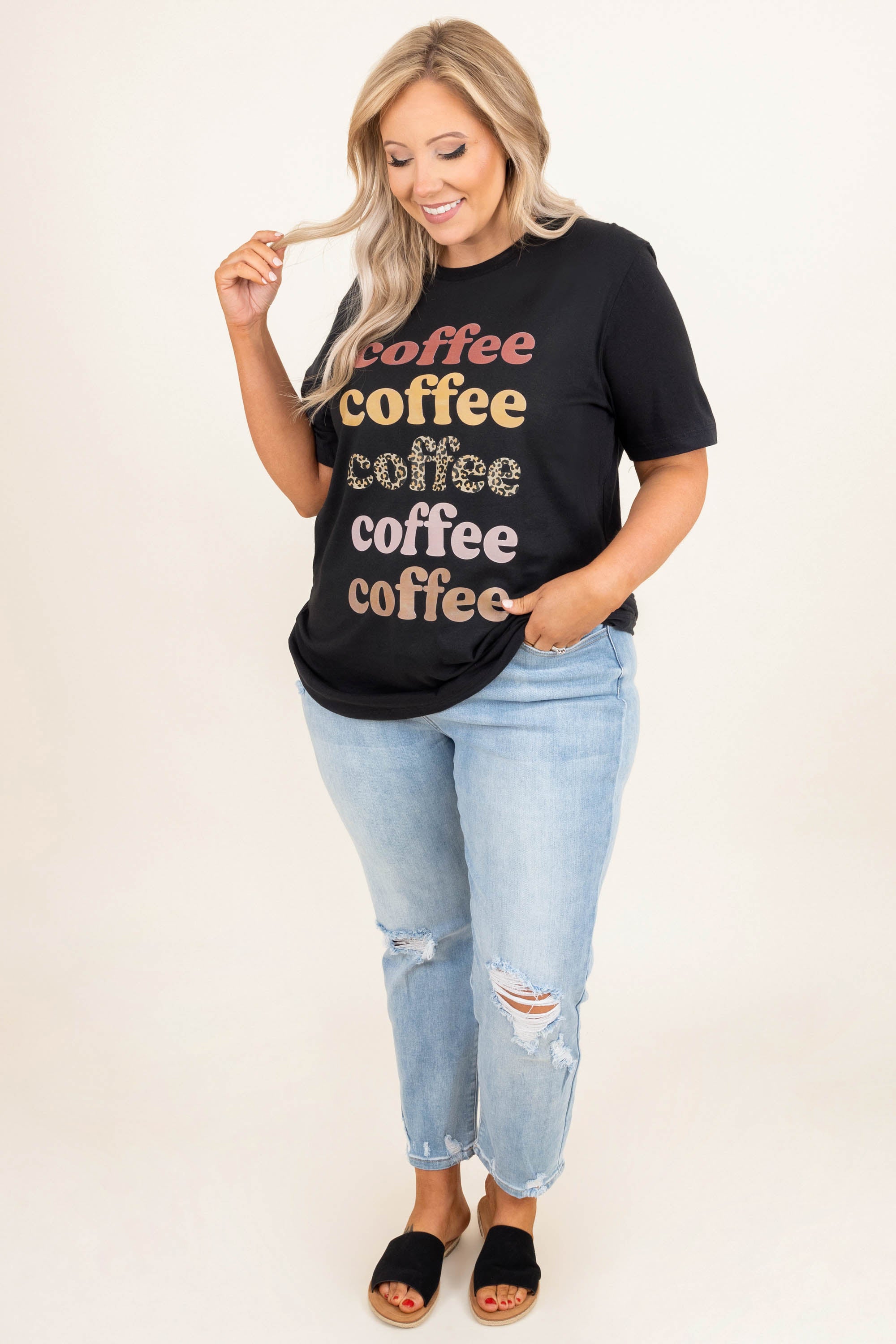 Coffee Lover Tee. Vintage Black