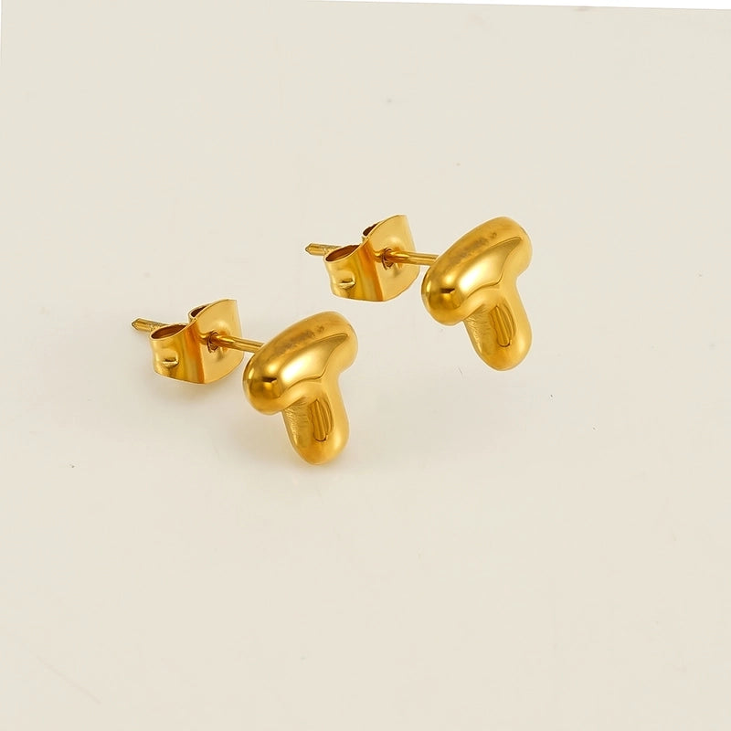 1 Piece Minimalist Classic Style Letter Plating 304 Stainless Steel 18K Gold Plated Ear Studs