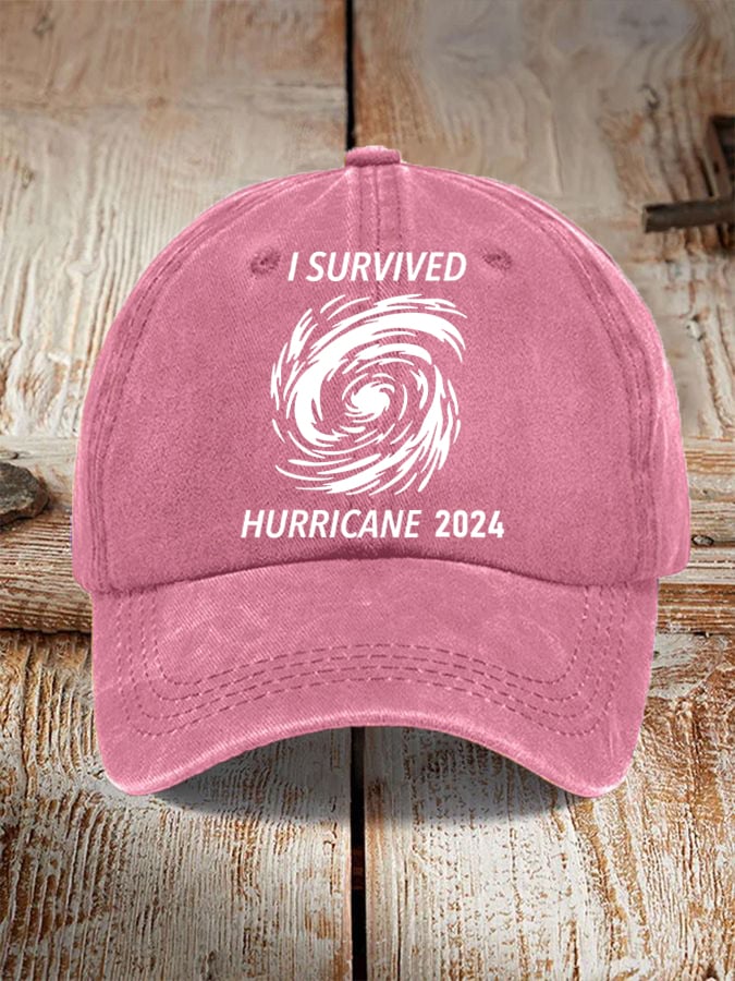 'I Survived Hurricane 2024' print hat