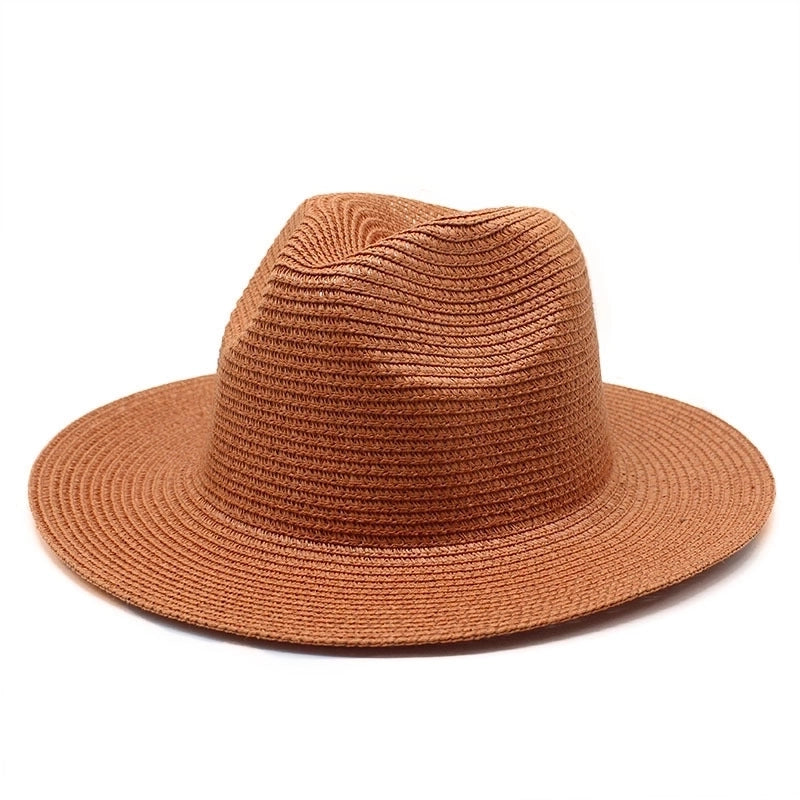 Unisex Minimalist Solid Color Flat Eaves Fedora Hat