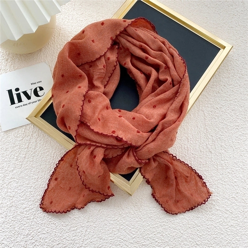 Semicircle Cotton And Linen Triangle Scarf Silk Scarf Fashion Wild Scarf Headscarf Decorative Scarf