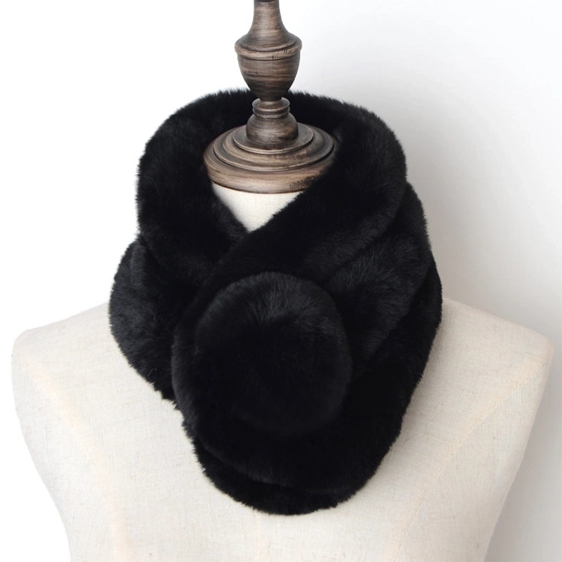 Unisex Elegant Vintage Style Solid Color Imitation Fur Scarf