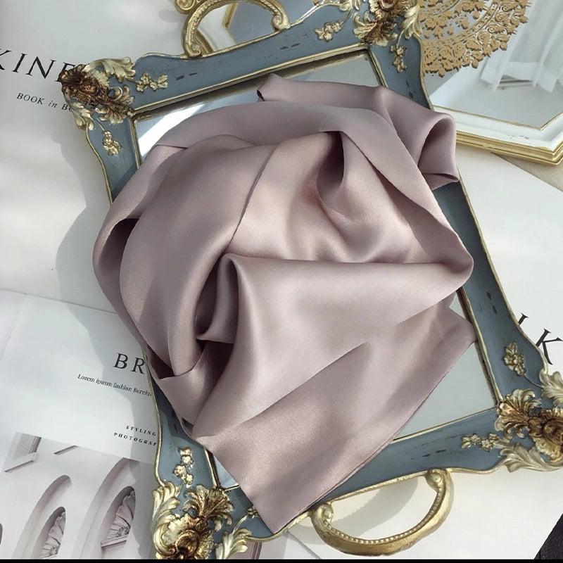 Women's Minimalist Classic Style Color Block Silk Silk Scarf