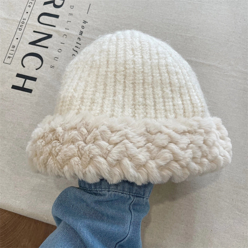 Women's Cute Retro Sweet Solid Color Eaveless Wool Cap