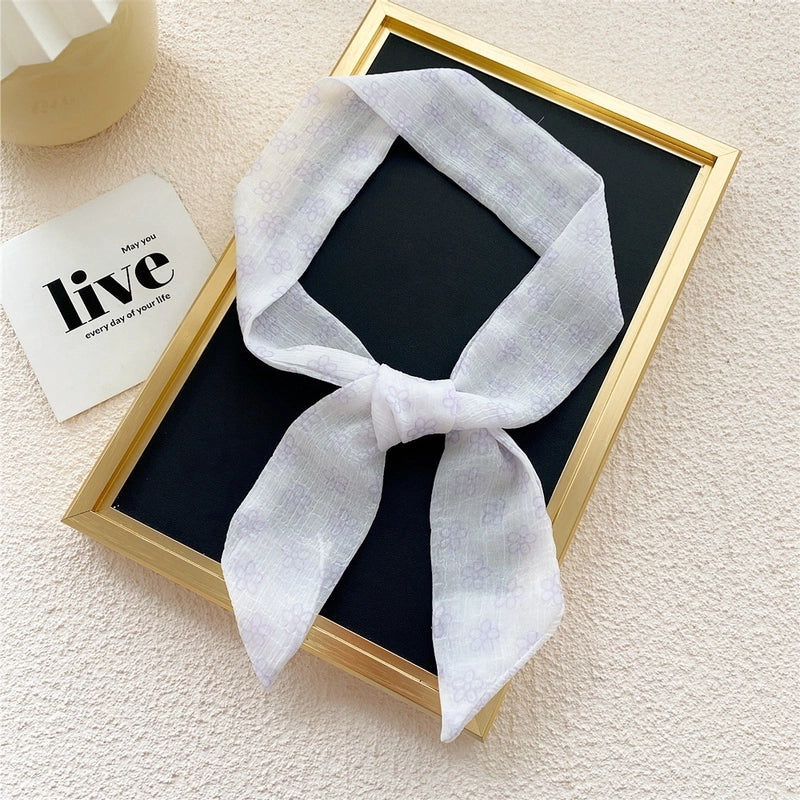 Fashion Printing Streamer Narrow Silk Scarf