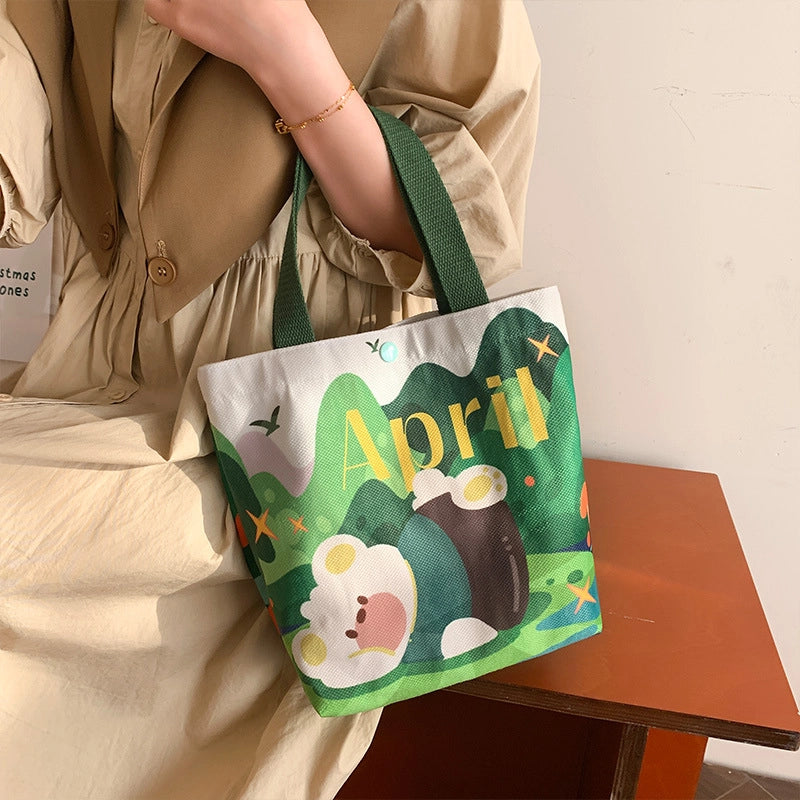 Women's Small Polyester Cartoon Cute Classic Style Square Buckle Handbag