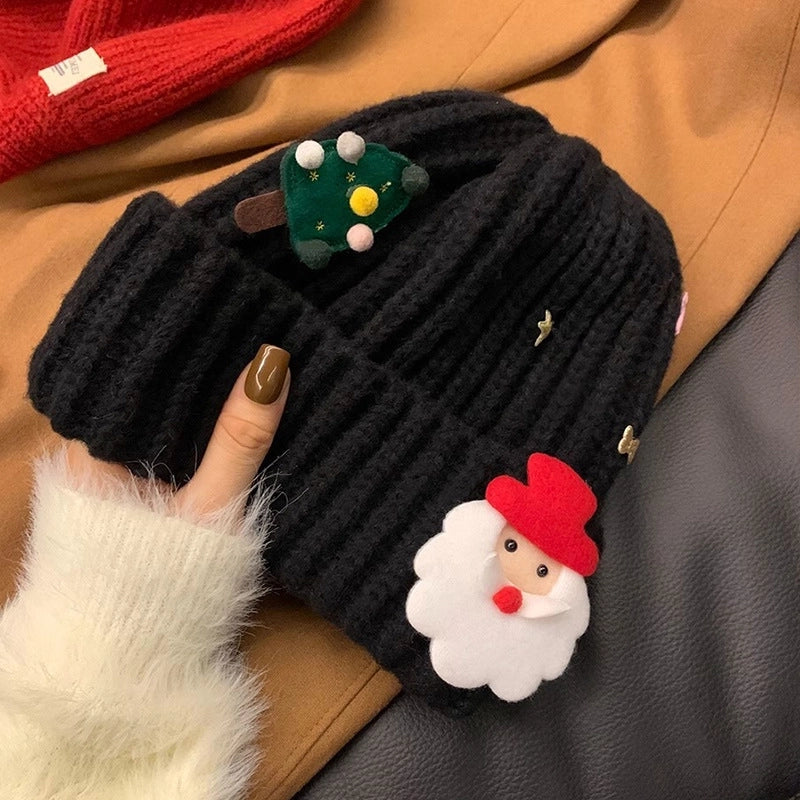 Women's Minimalist Elk Jingling Bell Snowflake Elk Wool Cap