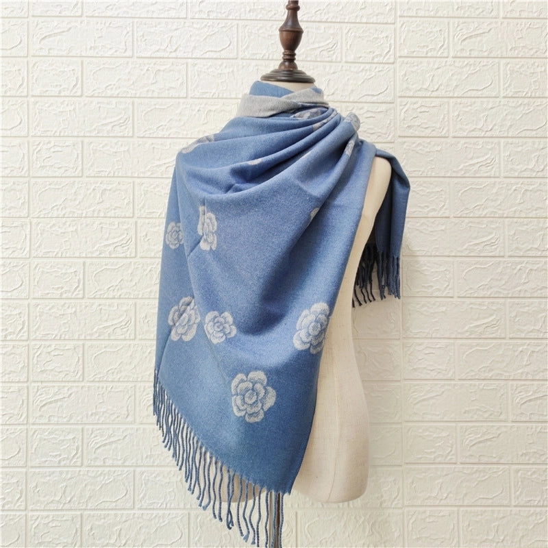 Women's Cute Sweet Printing Imitation Cashmere Polyester Scarf
