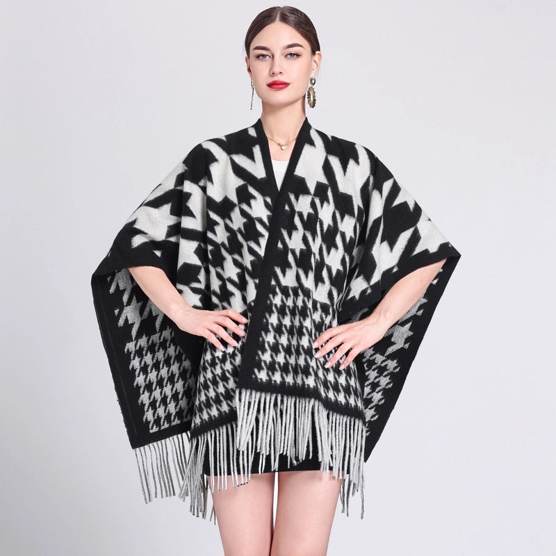 Women's Streetwear Plaid Blended Shawl