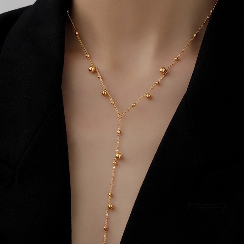 Minimalist Solid Color Titanium Steel Long Necklace