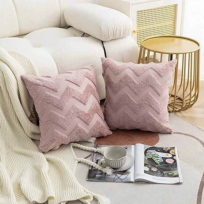 Fashion Solid Color Short Plush Pillow Cases Couch & Sofa Decor