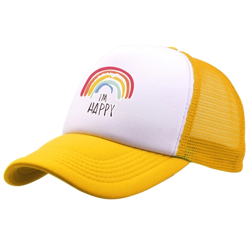 Unisex Minimalist Letter Rainbow Curved Eaves Baseball Cap