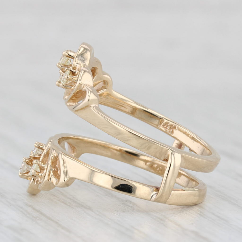 0.20ctw Diamond Ring Guard Jacket 14k Yellow Gold Size 6.5 Bridal