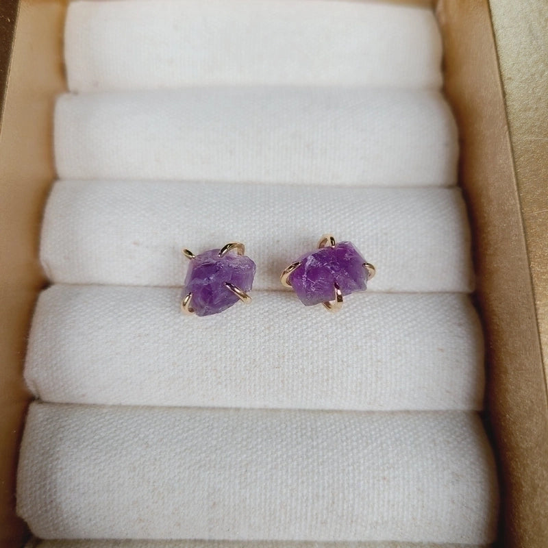 2 Pieces Minimalist Geometric Plating Crystal Ear Studs
