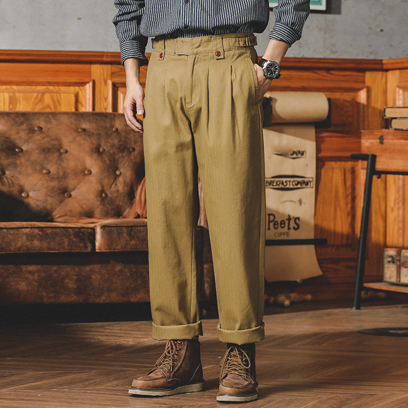 Vintage Guerg High Waist Straight Casual Neapolitan Cargo Pants Gurkha Pants