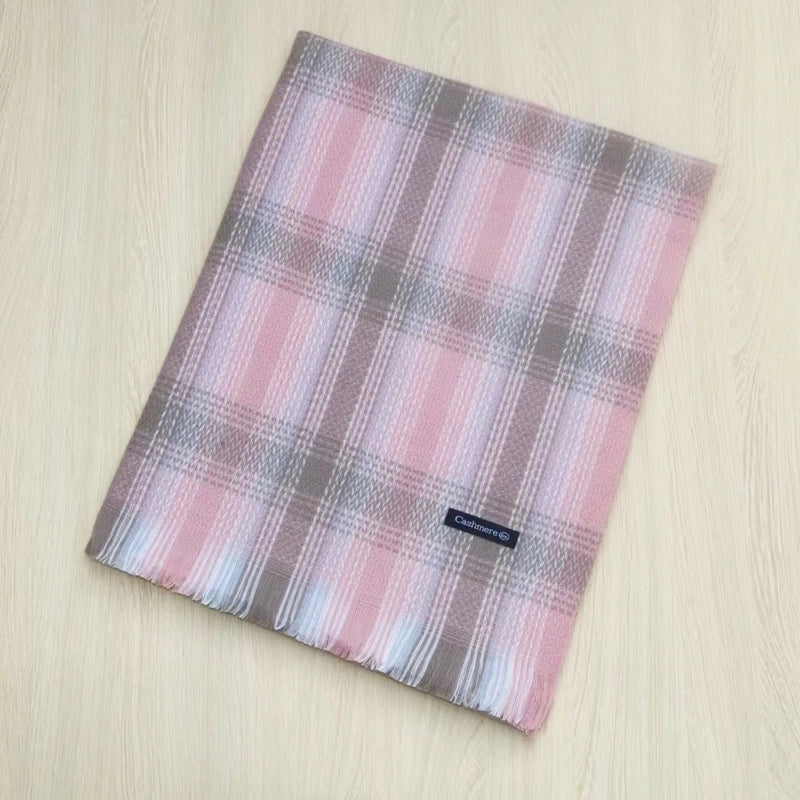 Soft Waxy Woven Plaid Cashmere Scarf Instagram Style Autumn And Winter New Arrival Retro Couple Warm Shawl Trendy