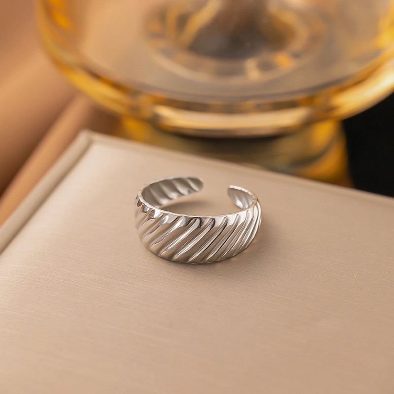 3 Pieces Minimalist Solid Color Titanium Steel Plating Rings
