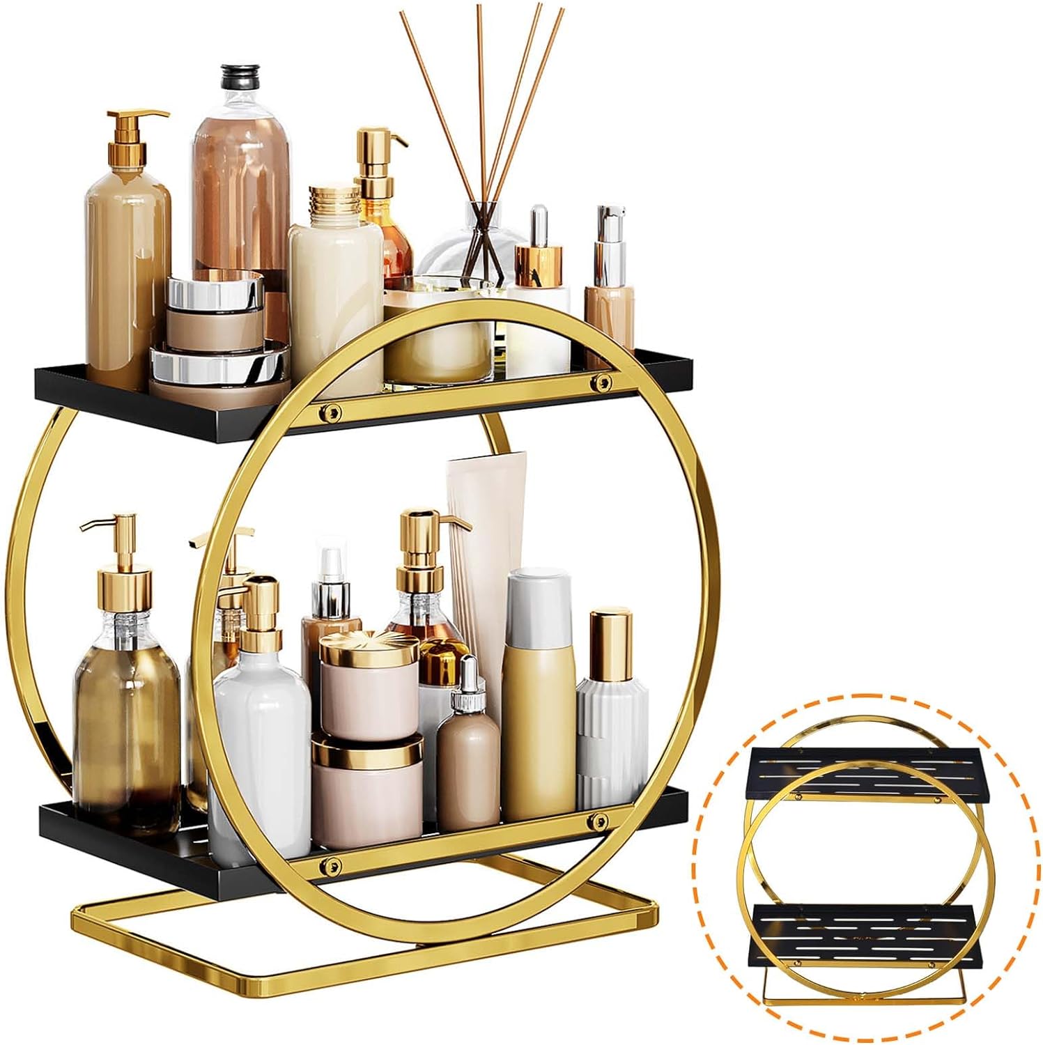 Makeup Organizers And Storage. 2 Tier Metal Perfume Skincare Cosmetics Organizer Rack