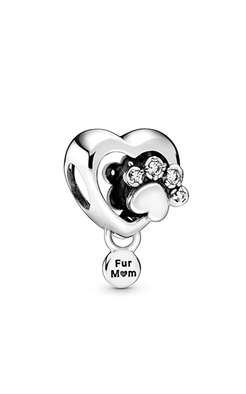 Sparkling Paw Print & Heart Charm