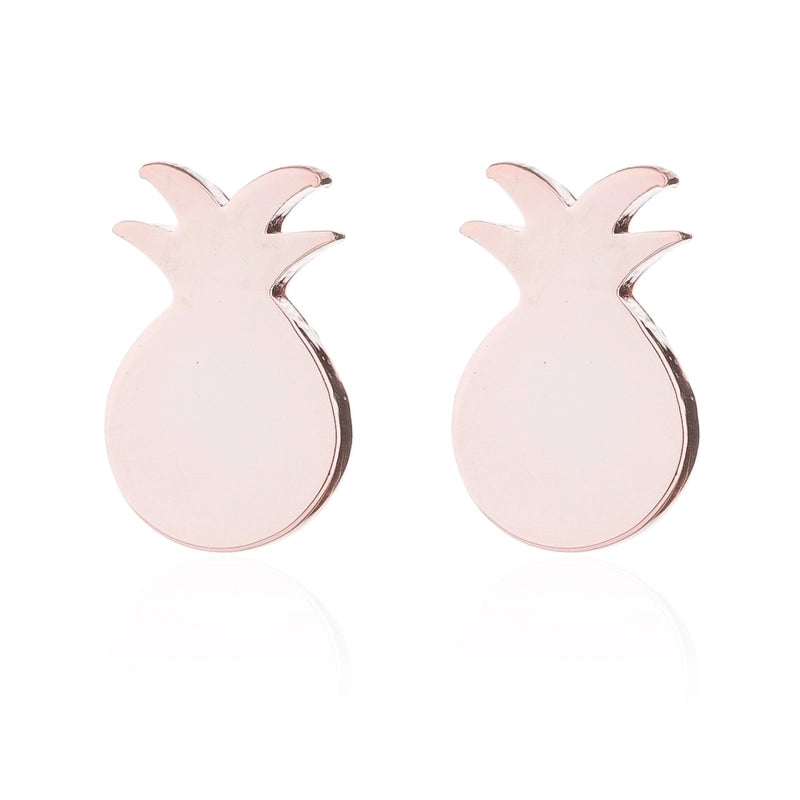 Minimalist Letter Cat Elephant Stainless Steel Plating Hollow Out Ear Studs 1 Pair