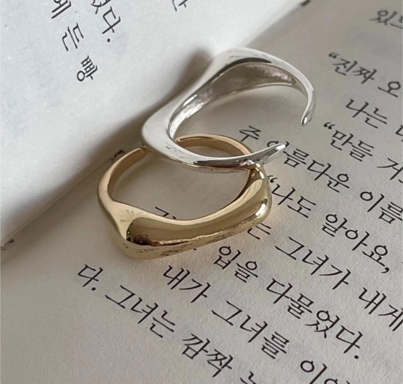 Minimalist Geometric Sterling Silver Open Ring
