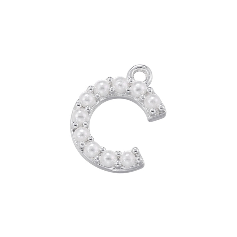 Casual Elegant Minimalist Letter Copper Plating Inlay Artificial Pearls 18k Gold Plated Charms