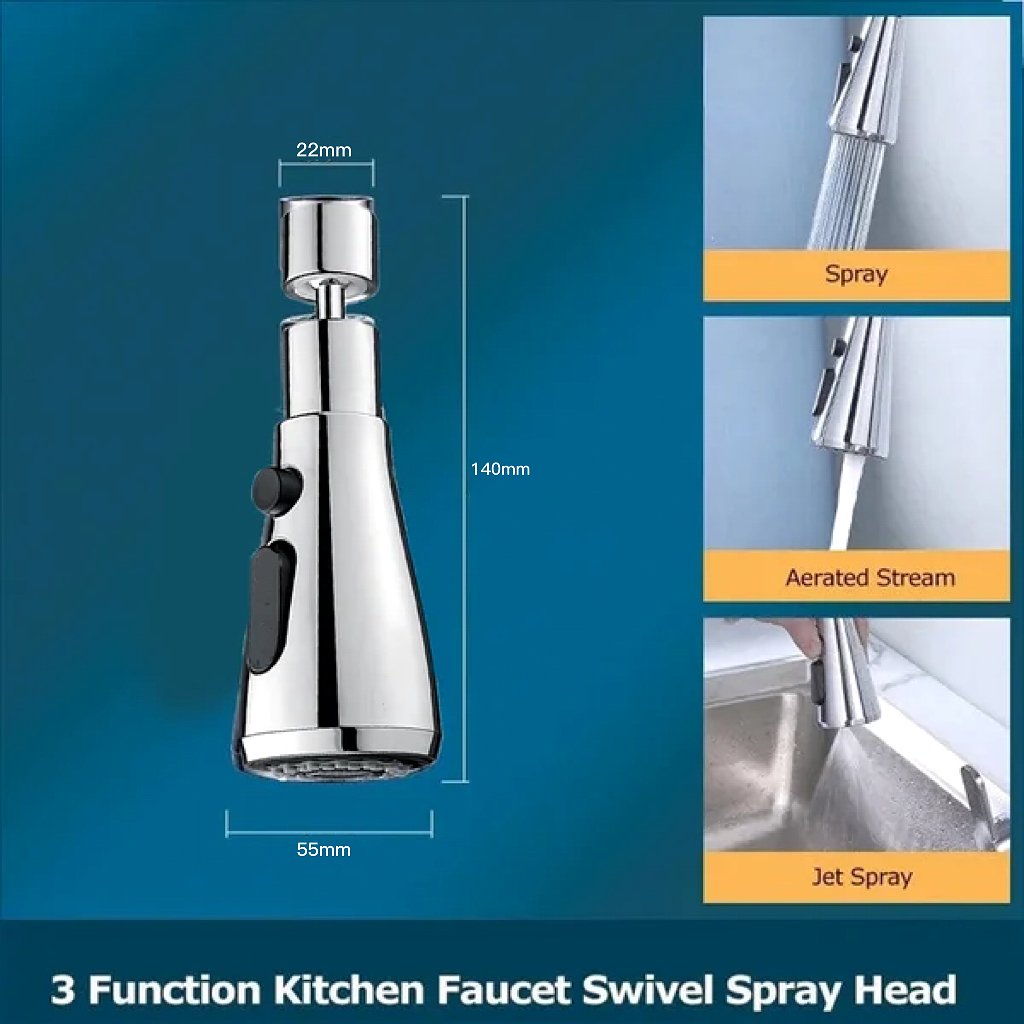 🔥New Year Promotion-360° Rotatable -3 Function Kitchen Faucet Spray Head