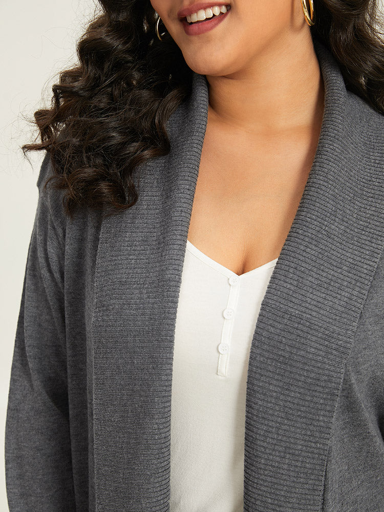 Supersoft Essentials Plain Texture Arc Hem Cardigan