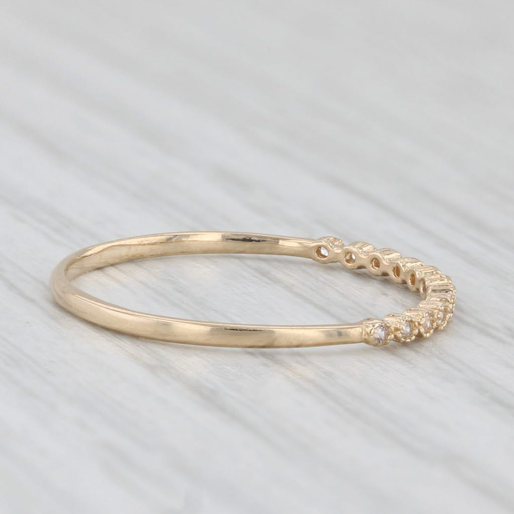 Cubic Zirconia Stackable Ring 14k Yellow Gold Size 6 Wedding Band