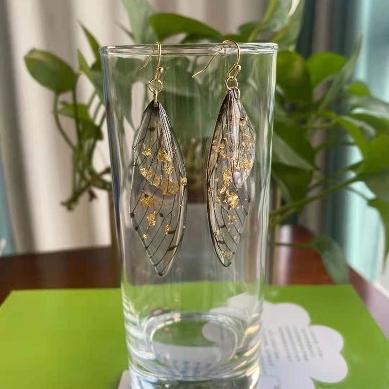 1 Pair Minimalist Wings Copper Epoxy Women's Drop Earrings