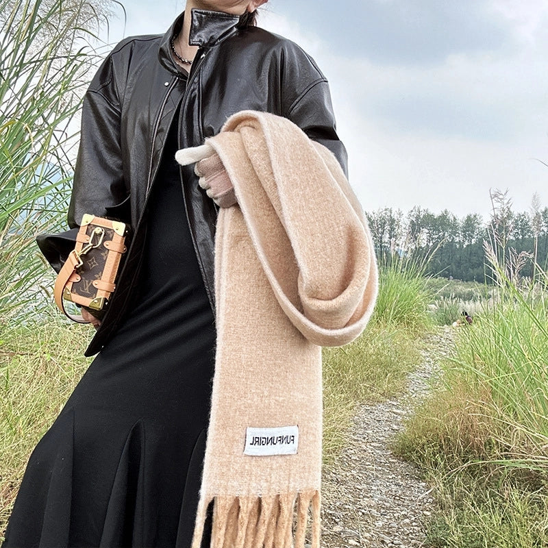 Women's Basic Minimalist Color Block Gradient Color Polyester Scarf
