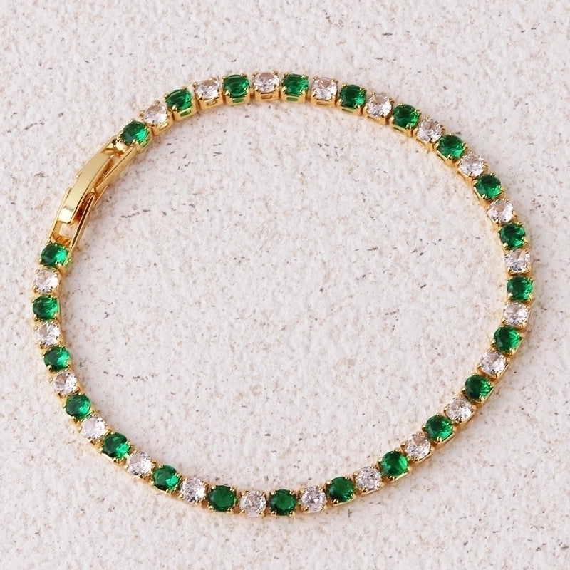 Copper Inlay Solid Color Zircon Copper Necklaces
