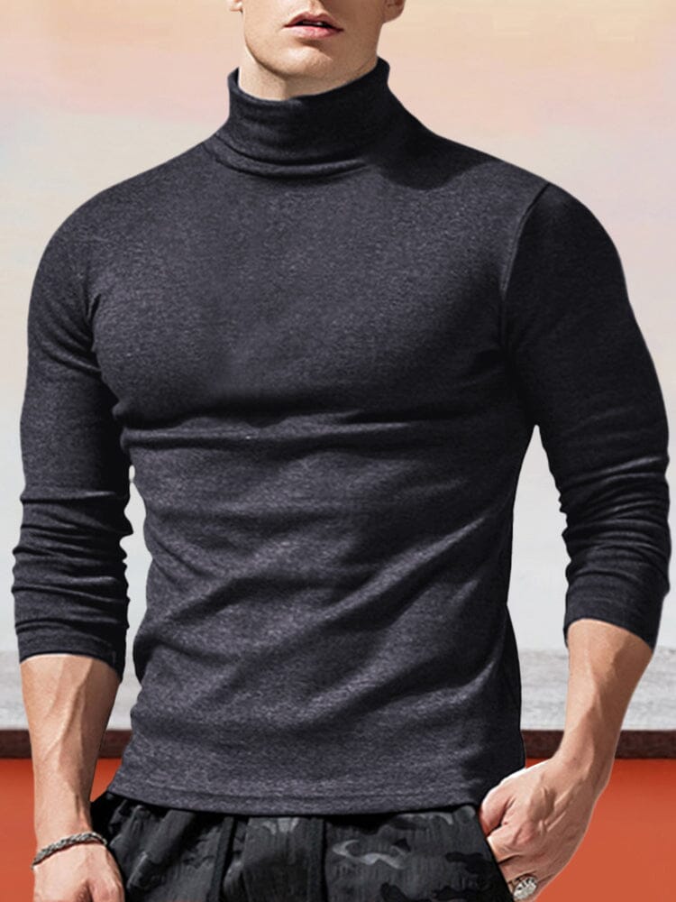 Classic Slim Fit Turtleneck Basic Top