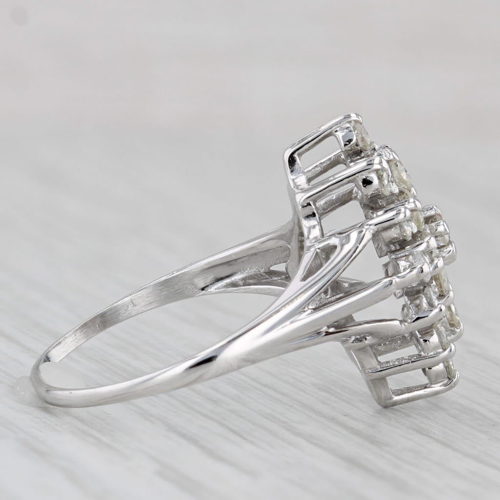 0.80ctw Diamond Cluster Ring 10k White Gold Size 8