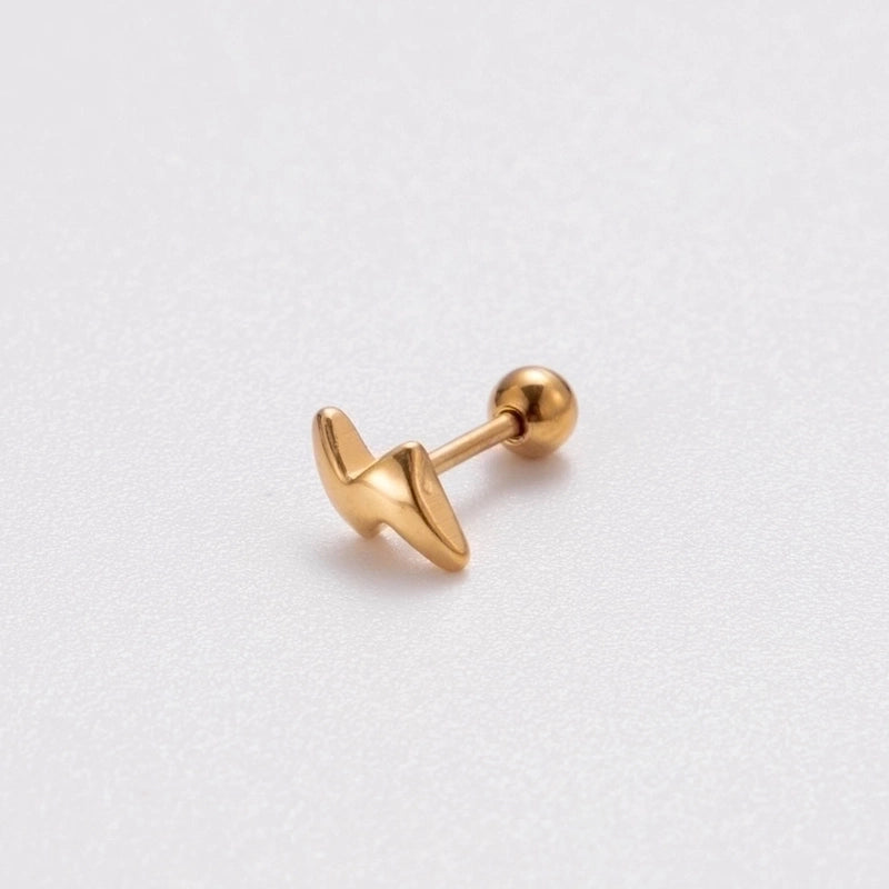 1 Piece Ear Cartilage Rings & Studs Retro Punk Korean Style Heart Shape Butterfly 316L Stainless Steel  Plating