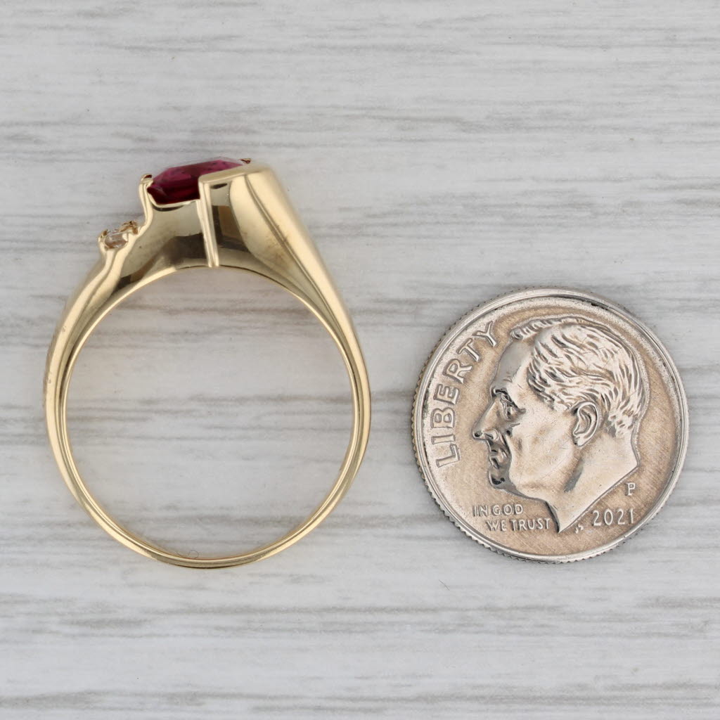 2.48ctw Pink Tourmaline Diamond Ring 18k Yellow Gold Size 8