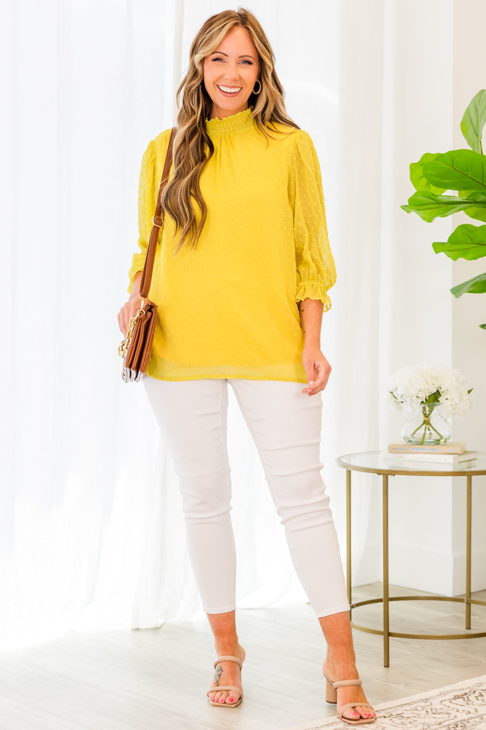 Ready For Class Blouse. Mustard