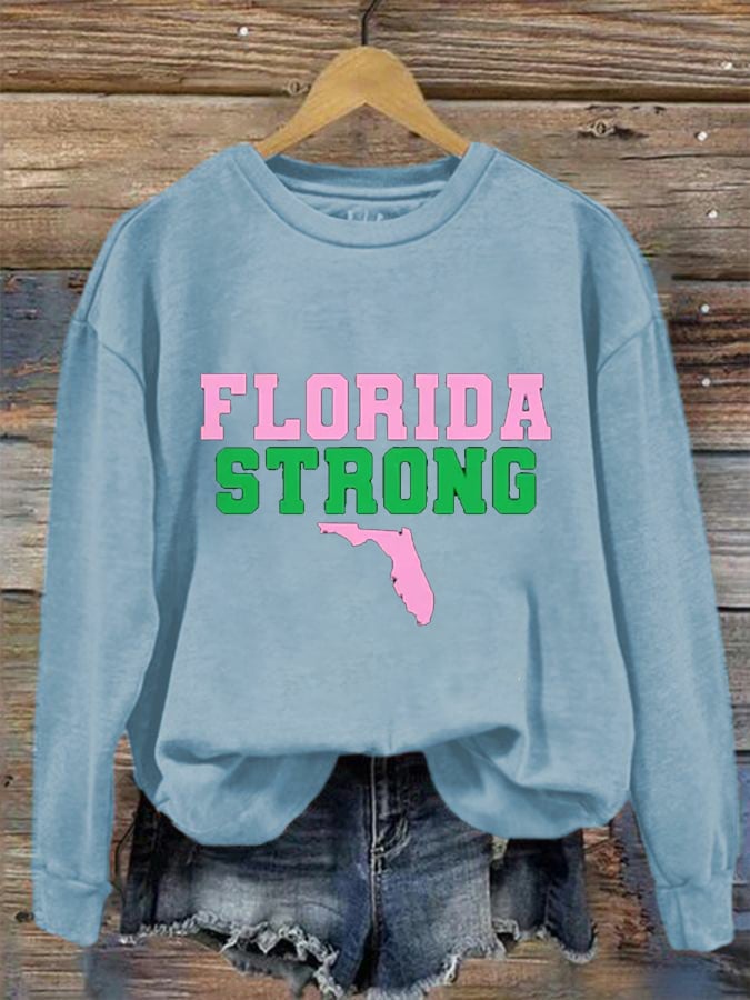 Women's Florida  Strong Print Casual Sweatshirt