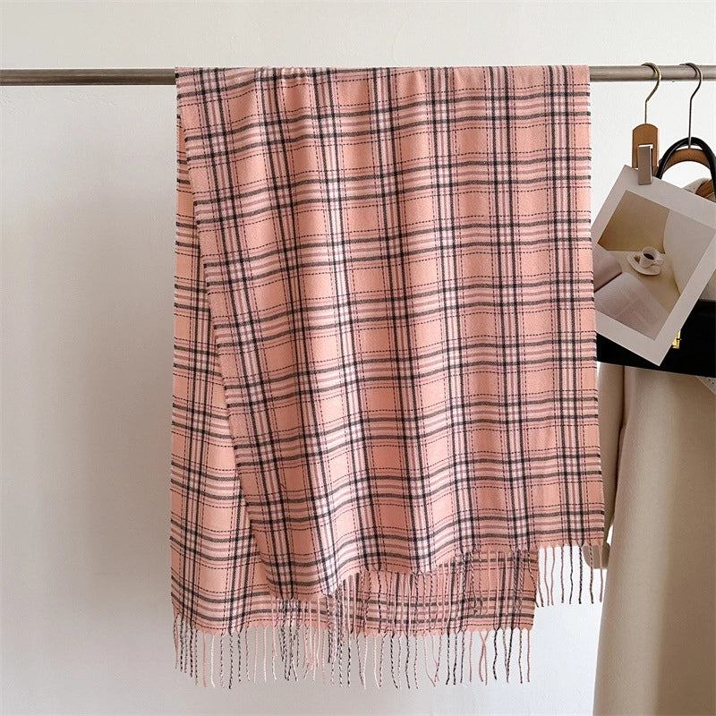 Unisex Business Basic Minimalist Tassel Imitation Cashmere Polyester Scarf