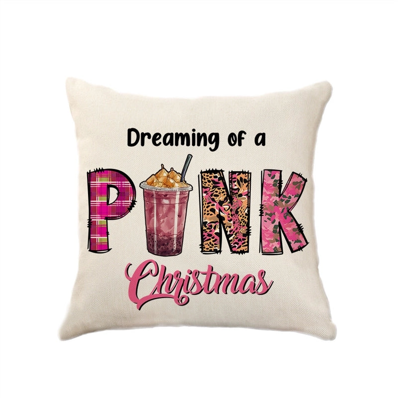 Christmas Vacation Letter Polyester Pillow Cases Couch & Sofa Decor