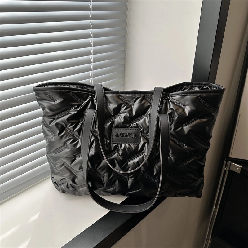 Women's Cotton Solid Color Classic Style Square Zipper Shoulder Bag