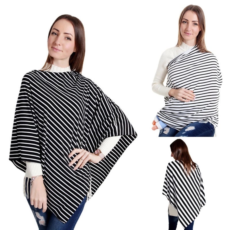 Shame Stripe Lactation Shawl Scarf Baby Cover Car Towel Nursing Scarf Anti-Light