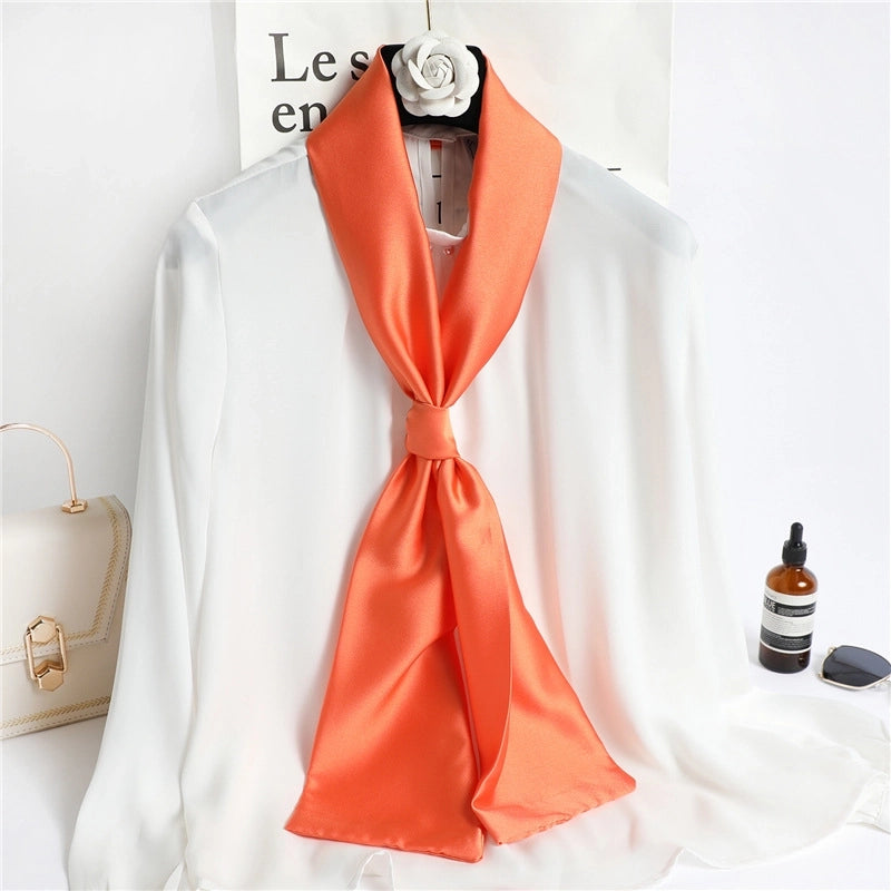 Women's Minimalist Classic Style Solid Color Polyester Silk Scarf