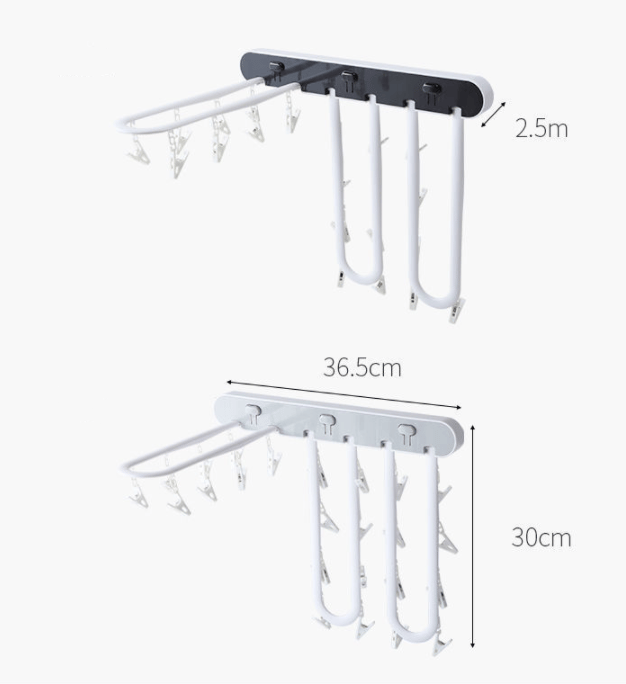 Multi-Clip Hanging Clothes Rack