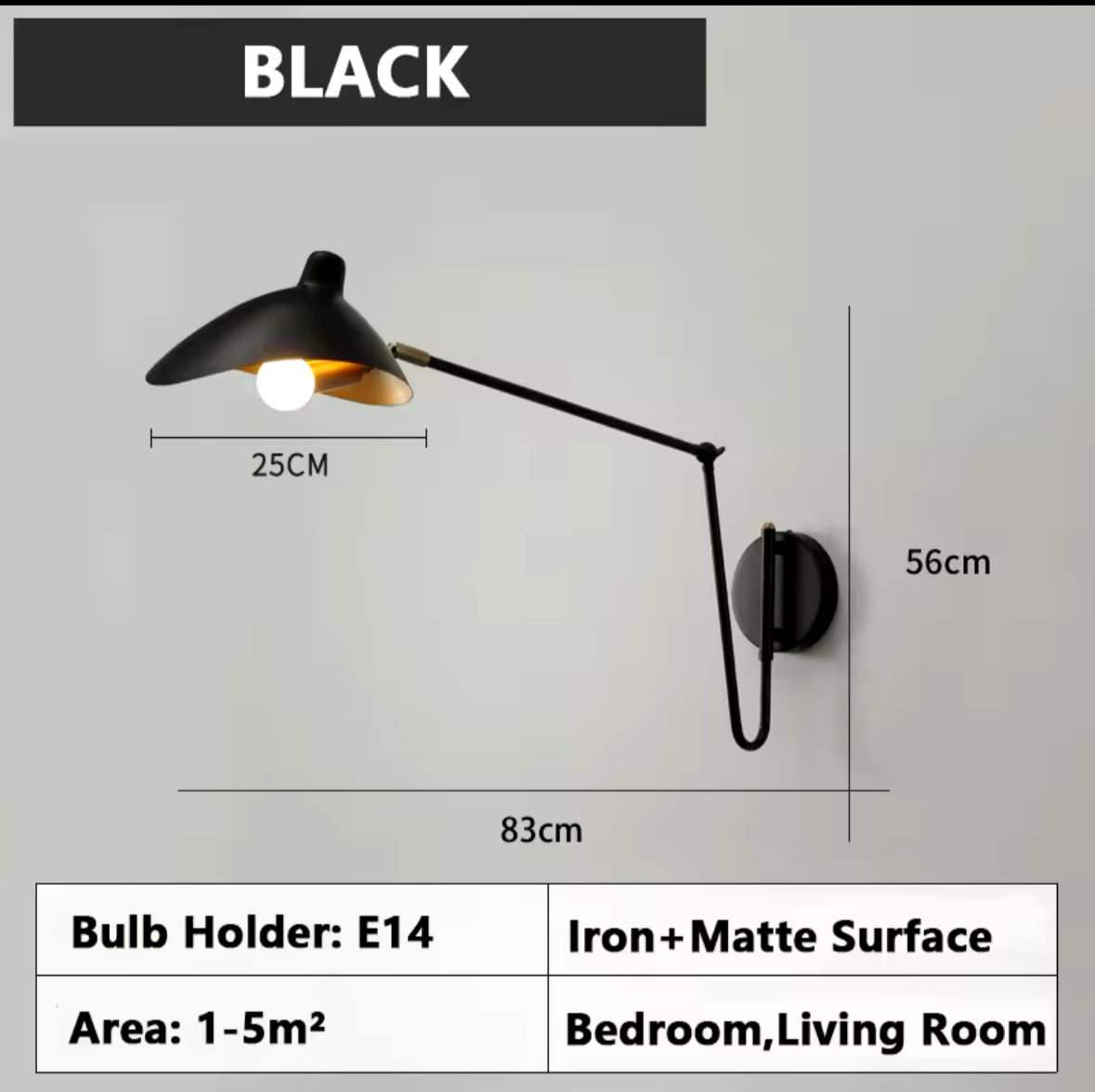 Modern Adjustable Bedside Wall Lamp