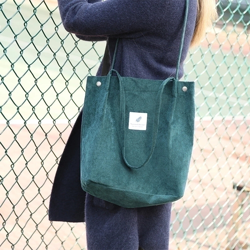 Women's Streetwear Solid Color Canvas Shopping Bags