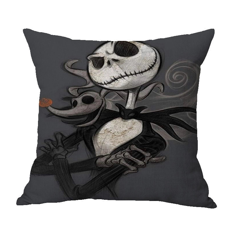 Halloween Punk Skull Linen Pillow Cases Couch & Sofa Decor